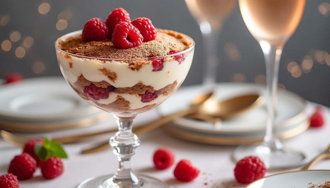 découvrez notre délicieuse recette de tiramisu au champagne et framboises, une réinterprétation créative d'un classique italien. l'alliance parfaite entre la douceur des framboises et l'effervescence du champagne pour un dessert élégant et savoureux qui ravira vos convives.