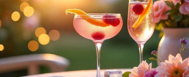savourez l'élégance estivale avec notre cocktail spritz rosé au champagne. un mélange raffiné de saveurs fruitées et de bulles pétillantes, parfait pour des moments de détente entre amis ou des soirées ensoleillées.