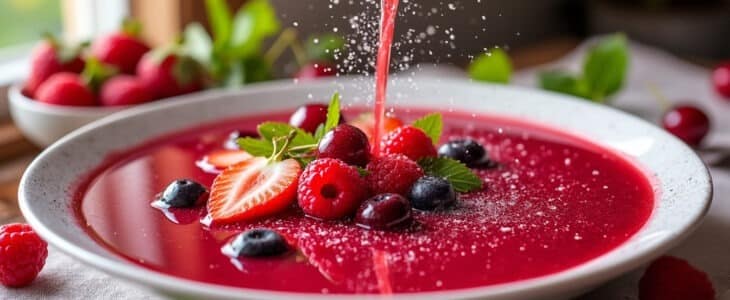 découvrez comment transformer votre soupe de fruits rouges en un délice pétillant avec une touche raffinée de champagne. cette recette simple et élégante impressionnera vos invités et rehaussera vos soirées estivales.