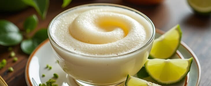 découvrez un dessert léger et revitalisant avec notre espuma de champagne et citron vert. cette délicieuse création allie la finesse des bulles de champagne à l'acidité du citron vert, offrant une expérience gustative unique et élégante pour toutes vos occasions.