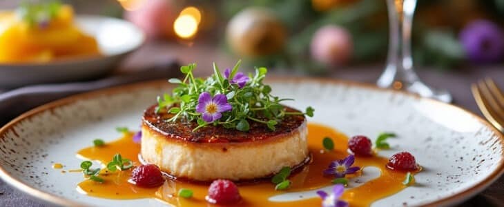découvrez notre recette de foie gras poêlé accompagné d'une délicieuse réduction de champagne, une entrée festive qui allie saveurs raffinées et élégance pour émerveiller vos convives lors des grandes occasions.