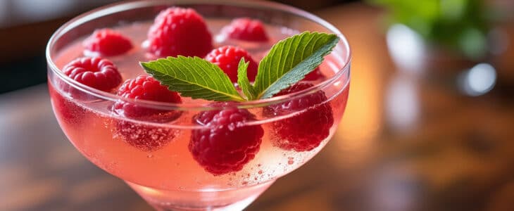 découvrez notre recette de cocktail daiquiri framboise au champagne, une délicieuse variation du classique, alliant la douceur de la framboise à l'effervescence du champagne. parfait pour vos soirées, ce mélange raffiné séduira vos convives et apportera une touche de fraîcheur à vos festivités.