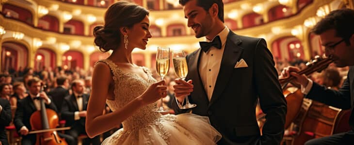 découvrez l'harmonie parfaite entre le champagne et l'opéra, un duo d'exception qui éveille les sens. plongez dans l'élégance des bulles effervescentes tout en étant transporté par la magie des voix puissantes. un voyage culturel et gustatif inoubliable vous attend.