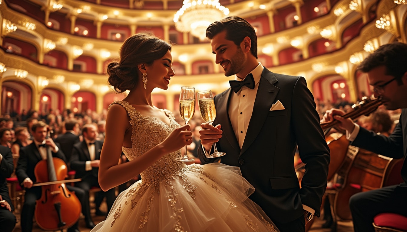 découvrez l'harmonie parfaite entre le champagne et l'opéra, un duo d'exception qui éveille les sens. plongez dans l'élégance des bulles effervescentes tout en étant transporté par la magie des voix puissantes. un voyage culturel et gustatif inoubliable vous attend.