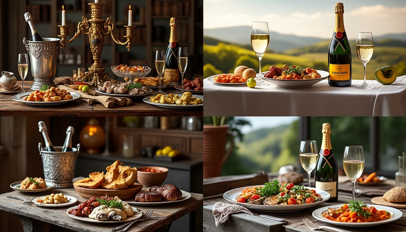 découvrez l'évolution des accords mets et champagne à travers l'histoire, une exploration gourmande qui met en lumière les traditions culinaires et les alliances harmonieuses qui ont façonné cette boisson emblématique. plongez dans un voyage sensoriel mêlant histoire, gastronomie et culture du champagne.