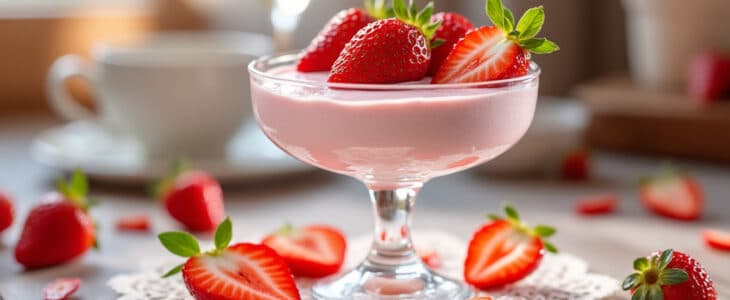 découvrez notre délicieuse recette de mousse au champagne et fraises, une sélection légère et fruitée qui ravira vos papilles. idéale pour vos occasions spéciales, cette douceur aérienne allie le goût pétillant du champagne à la fraîcheur des fraises. facile à réaliser, elle apportera une touche d'élégance à votre dessert.
