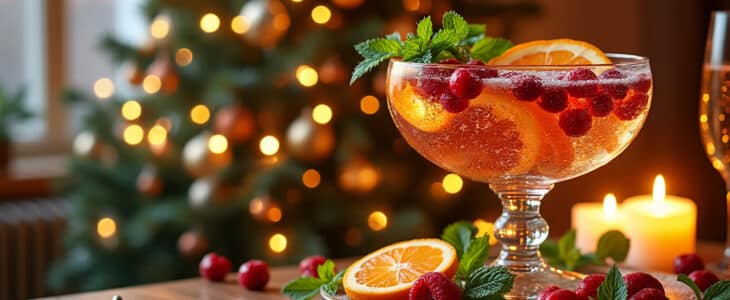 découvrez notre recette de punch de noël au champagne, une boisson festive qui réchauffe les cœurs et apporte une touche pétillante à vos célébrations. parfait pour les fêtes, ce cocktail convivial ravira vos invités avec ses saveurs envoûtantes et son élégance. préparez-vous à savourer la magie de noël dans chaque gorgée !