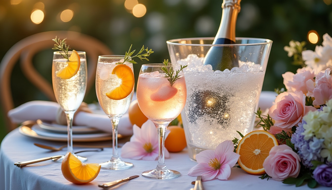 découvrez une sélection élégante de cocktails au champagne à offrir lors de votre mariage. éveillez les papilles de vos invités avec des mélanges rafraîchissants et festifs, parfaits pour célébrer l'amour en toute effervescence.