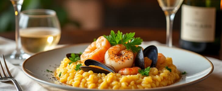 découvrez notre délicieuse recette de risotto au champagne et aux fruits de mer, parfaite pour impressionner vos invités. avec des saveurs raffinées et une présentation élégante, ce plat séduira vos convives à coup sûr. suivez nos étapes simples pour réaliser ce chef-d'œuvre culinaire.