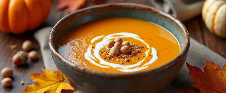 découvrez notre velouté de potimarron au champagne et noisettes, une recette de saison réconfortante qui saura enchanter vos papilles. savourez la douceur du potimarron mélangée à l'élégance du champagne et le croquant des noisettes. idéale pour réchauffer vos soirées d'automne !